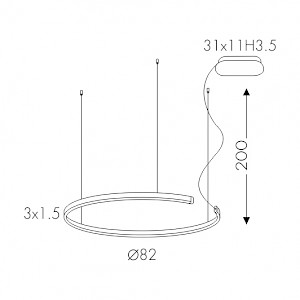 Dimensioni lampadario a sospensione Leggera 2